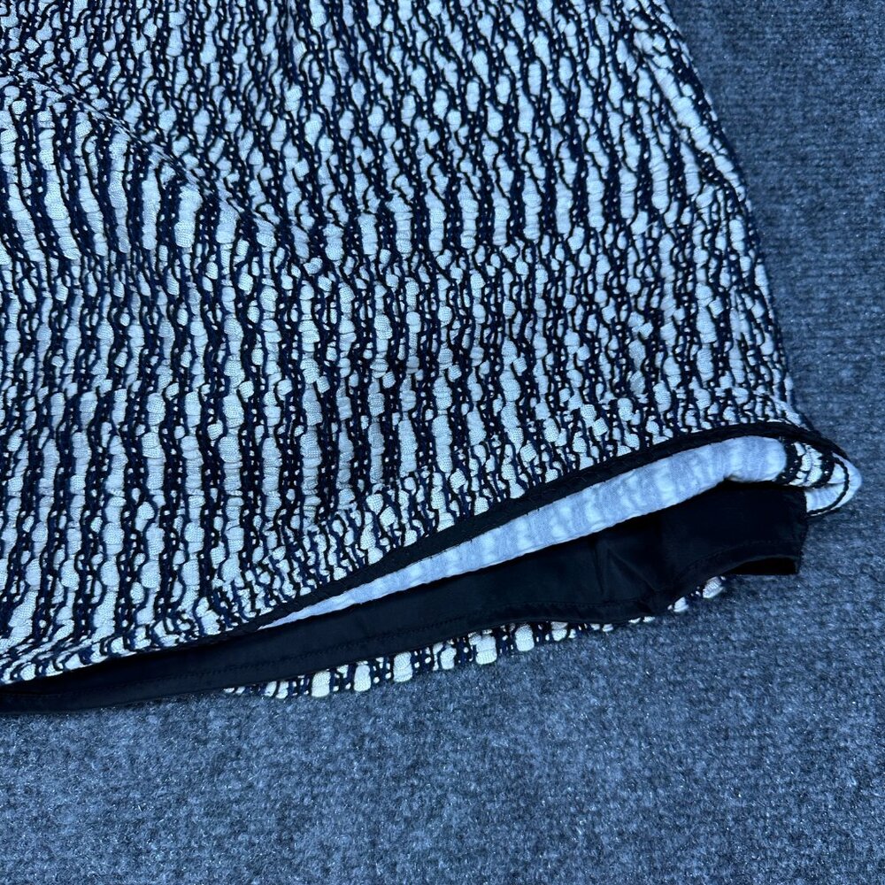 Tory Burch Skirt Womens 8 Pencil Tweed Cotton Blend Black White Zip Lined Pocket - Picture 3 of 8